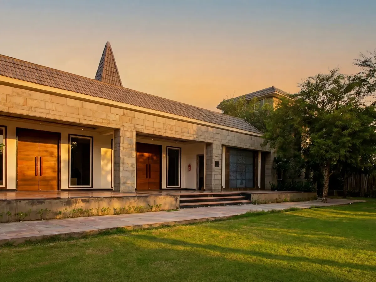 The Bodhi Banquet at Samskara Jaipur, seen from the lawn